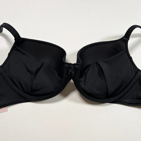 Victoria Secret 32D Twist Front Push Up Bikini Top Underwire Black - Picture 4 of 5